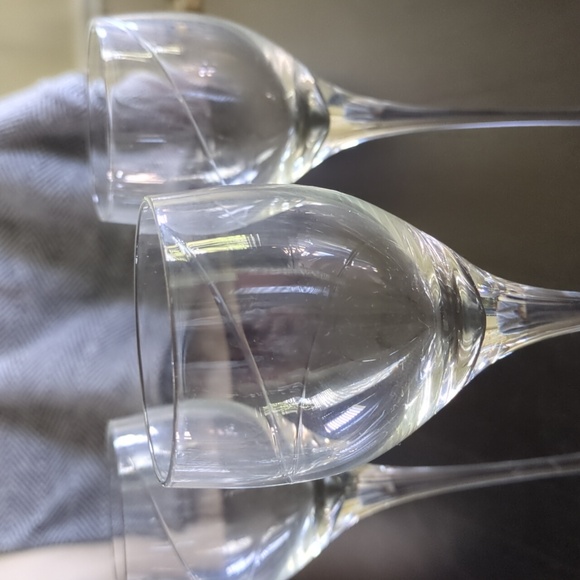 Vintage Kosta Boda Crystal Line Wine Cordial Glasses by Anna Ehrner set of 6 - Picture 4 of 7